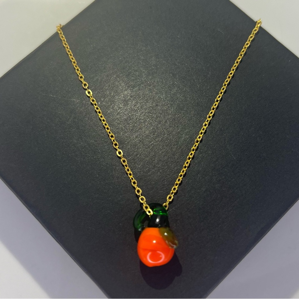 FRUIT SERIES Persimmon Charm Gold Necklace